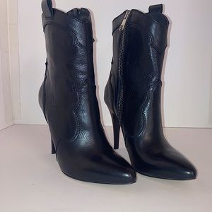 Western Style Stiletto Mid Calf Boot